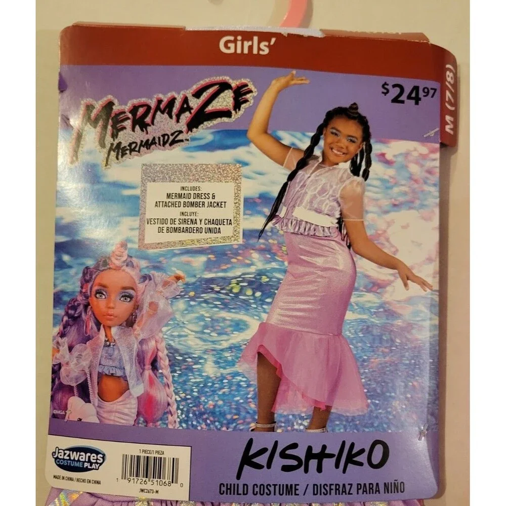 Kishiko Mermaze Mermaidz Child Costume Size M 7/8